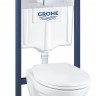 Система инсталляции GROHE QuickFix Solido 4 в 1, с подвесным унитазом и панелью смыва, хром
