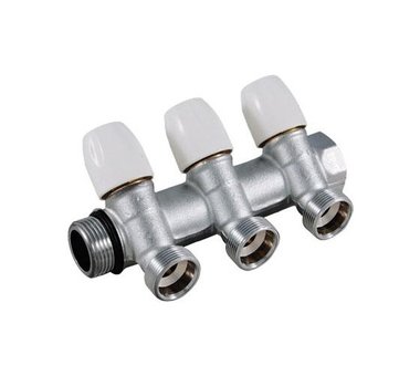 Коллектор распределительный с шаровыми кранами 3 выхода TIEMME 3/4"х1/2 1860004(1866K160404) в Нижнем Новгороде