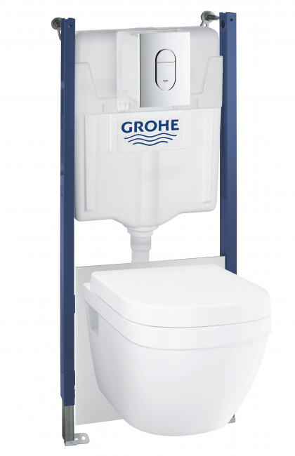 Система инсталляции GROHE Solido 5 в 1 для подвесного унитаза, хром Система инсталляции GROHE Solido 5 в 1 для подвесного унитаза, хром