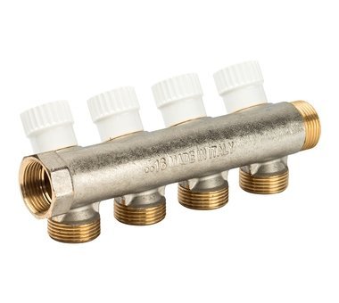 Коллектор 4 выхода с перекрывающими кранами LUXOR CP 464 G3/4xG1/2 (68512604) в Нижнем Новгороде