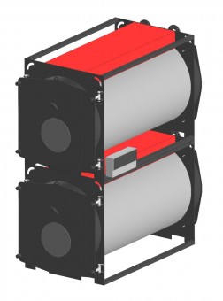 Котел стальной жаротрубный сдвоенный TEPLOFOR DD400/400 для горелок на газе и жидком топливе