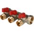 Коллектор 3 отвода с шаровыми кранами STOUT 3/4" 1/2" (красные ручки) (SMB 6200 341203) в Нижнем Новгороде