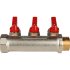 Коллектор 3 отвода с шаровыми кранами STOUT 3/4" 1/2" (красные ручки) (SMB 6200 341203) в Нижнем Новгороде